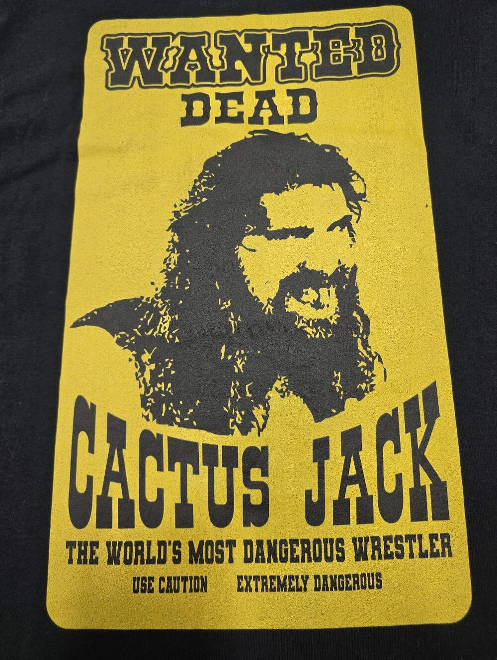 WWE "Cactus Jack Wanted Dead" Mick Foley Short Sleeve Graphic T-Shirt Size L